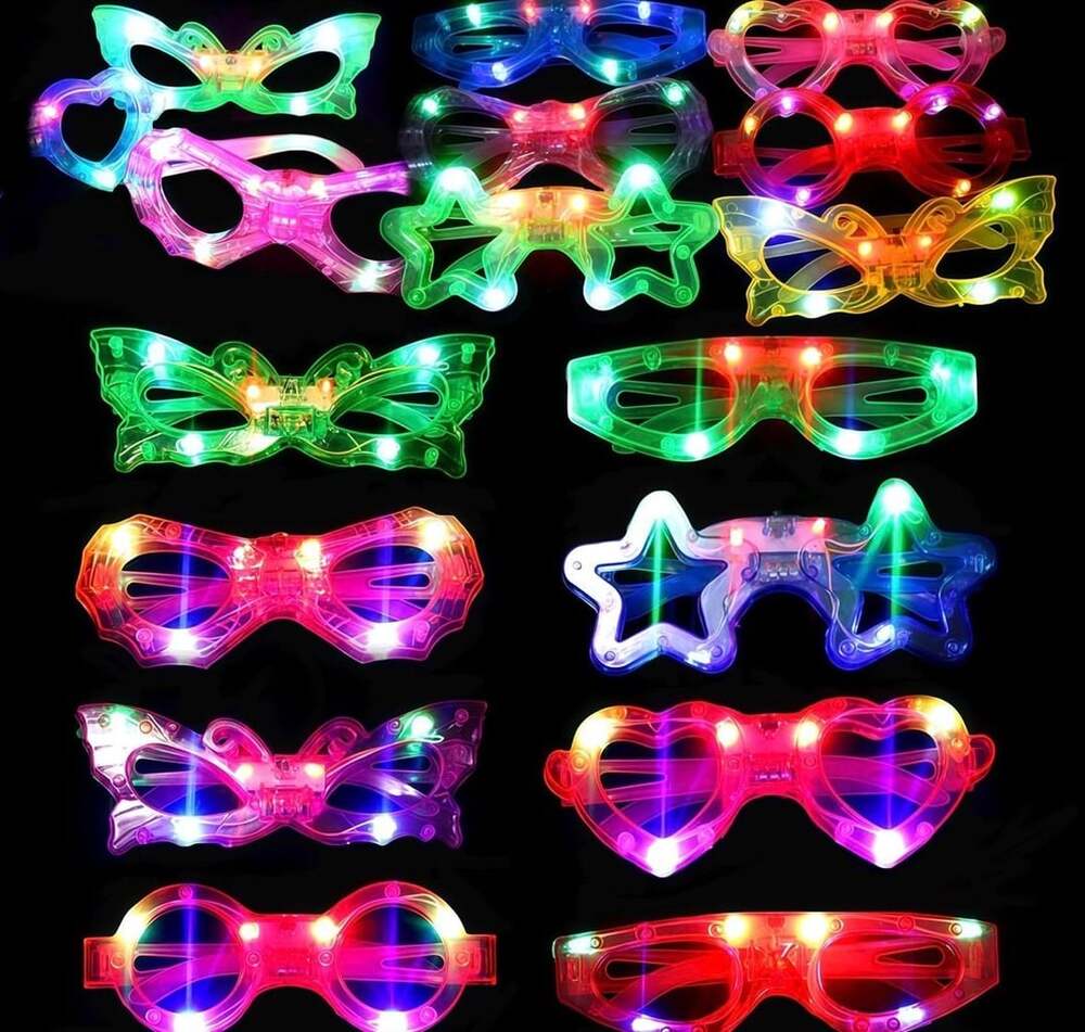 LED Glasses 24 Packs Glow in the Dark Party Supplies